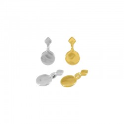 Breloque Ronde Martelée en Zamak 7 x 14 mm