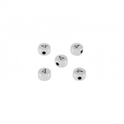 Zamak Bead Round Number ''4'' 7mm/4.4mm Ø2mm