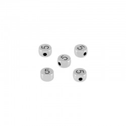 Zamak Bead Round Number ''5'' 7mm/4.4mm Ø2mm
