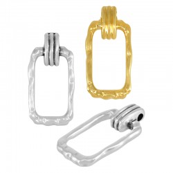 Pendentif Zamak Cadre Parallélogramme 14 x 28 mm Ø 2.2 mm