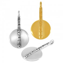 Pendentif rond en Zamak avec Barre 15 x 26 mm Ø 2.2 mm