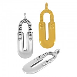 Pendentif en Zamak Parallélogramme 10 x 25 mm Ø 2.3 mm