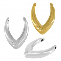 Breloque Porte-Bonheur en Zamak en Forme d'os de Poulet 19 x 26 Mm/5.6 mm Ø2 mm