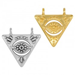 Zamak Pendant Triangle with Evil Eye 24x20mm/2.5mm