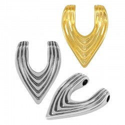 Pendentif Géométrique en Zamak en Forme de V 23 x 32 mm Ø 3.2 mm
