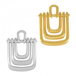 Pendentif en Zamak Parallélogramme avec Barres 26 x 35 mm