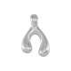 Ciondolo Portafortuna in Zama a Forma di Forcella 19X28 mm Ø2.3 mm