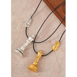 Pendentif en Zamak Reine et pion D'Échecs 15 x 32 mm Ø 2.2 mm