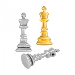 Pendentif en Zamak « Roi et pion D'Échecs » 15 x 37 mm Ø 2.2 mm