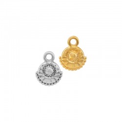 Breloque Ronde Ethnique en Zamak 10 x 13 mm