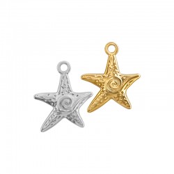 Charm de Zamak con forma de Estrella de Mar 20 x 24 mm