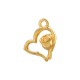 Charm Cœur avec Rose en Zamak 14 mm