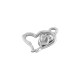 Colgante de Metal Zamak Corazón con Rosa 14mm