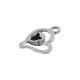 Colgante de Metal Zamak Corazón con Rosa 14mm