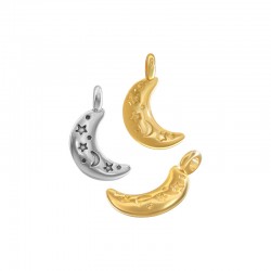 Charm Croissant de Lune en Zamak 9 x 19 mm