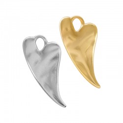Charm cœur en Zamak 11 x 23 mm