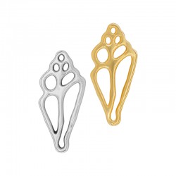 Colgante de Zamak con forma de concha 14 x 30 mm/2 mm