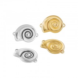 Conector de Zamak con forma de concha 26 x 22 mm/4,7 mm Ø1,6 x 2,8 mm