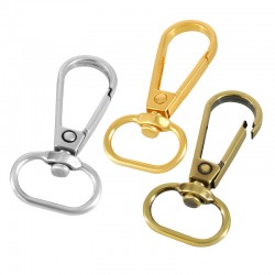 Fermoir Mousqueton Pivotant en Zamak 22 x 44 mm