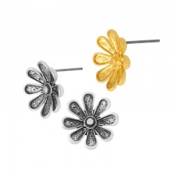 Boucle D'Oreille Fleur en Zamak 14 mm