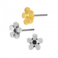 Boucle D'Oreille Fleur en Zamak 6 mm