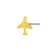 Μεταλλικό Ζάμακ Χυτό Σκουλαρίκι Αεροπλάνο 11x9mm