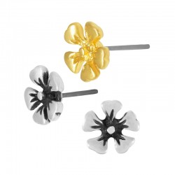 Boucle D'Oreille en Zamak Fleur 8 mm