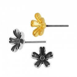 Boucle D'Oreille en Zamak Fleur 8 mm