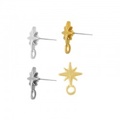 Zamak Earring Star with Loop 9mm