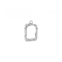 Pendentif en Laiton Cadre Rectangulaire Martelé 14 x 18 mm