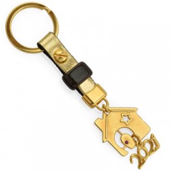 Pendentif Porte-Bonheur en Zamak Maison avec Étoile 29 x 28 mm