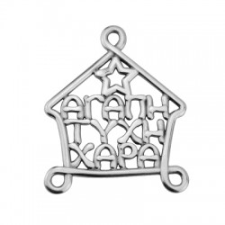 Pendentif Porte-Bonheur en Zamak avec Souhaits 50 x 60 mm