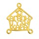 Zamak Lucky Pendant House with Wishes 50x60mm