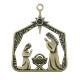 Pendente in Zama Portafortuna Presepe con Stella 50x55mm