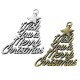 Pendentif en Zamak Arbre de Noël avec Souhaits 45 x 54 mm