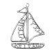 Colgante de Metal Zamak Bote "ΕΥΤΥΧΙΑ" 49x64mm