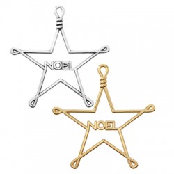 Pendentif en Zamak Étoile « NOEL » 65 mm