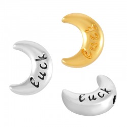 Zamak Bead Half Moon “luck” 11mm Ø1.7mm