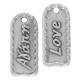 Colgante de Zamak con Chapa «Αγάπη - Amor» 12 x 27 mm