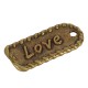 Colgante de Zamak con Chapa «Αγάπη - Amor» 12 x 27 mm