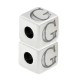 Zamak Bead Cube with Letter "G" 7mm Ø3.7mm