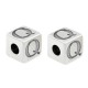 Zamak Bead Cube with Letter "Q" 7mm Ø3.7mm
