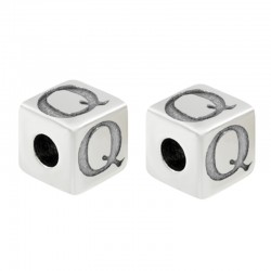 Cube en Zamak avec Lettre « Q » 7 mm Ø3.7 mm