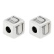 Zamak Bead Cube with Letter "U" 7mm Ø3.7mm