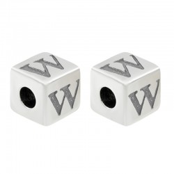 Cube en Zamak avec Lettre « W » 7 mm Ø 3.7 mm