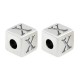 Entrepieza de Metal Zamak Cubo Letras y Números 7x7mm (Ø3mm)