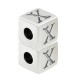 Zamak Bead Cube with Letter "X" 7mm Ø3.7mm