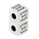 Distanziatore in Zama Cubo con Lettere e Numeri 7x7mm (Ø3mm)
