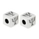 Zamak Bead Cube with Letter "Ψ" 7mm Ø3.7mm