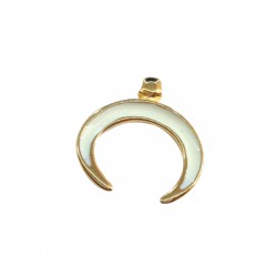 Pendentif en Métal/Zamak Cornes Émaillées 32mm